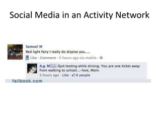 Social Media in an Activity Network
 