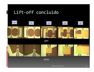 Lift-off concluido
1     2       3                             4   5




            50x




           100x

                  Sabino, A.; Antunes, P.           21
 