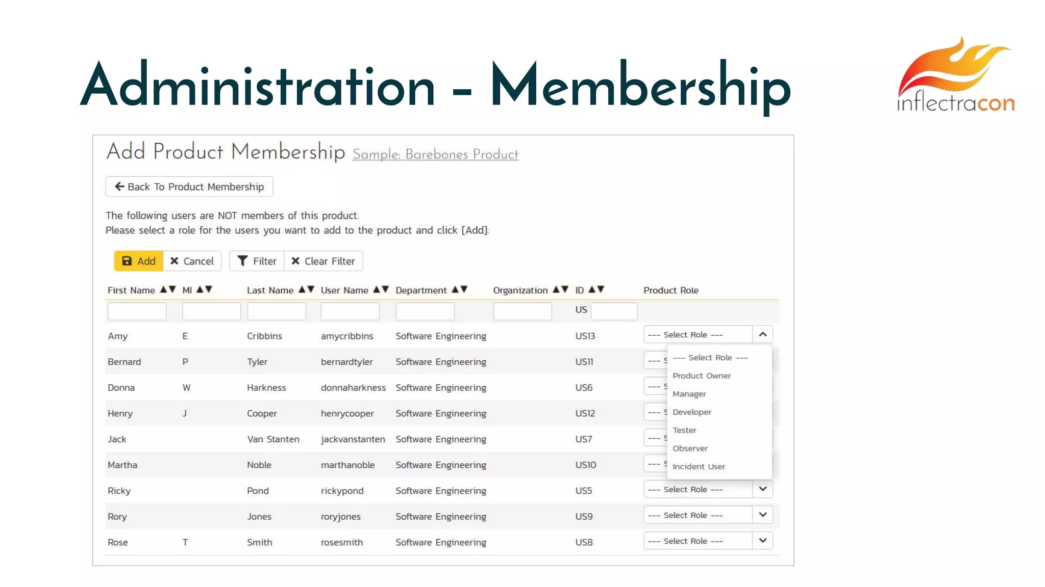 Administration – Membership
 