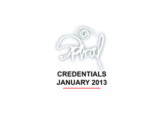 CREDENTIALS
JANUARY 2013
 