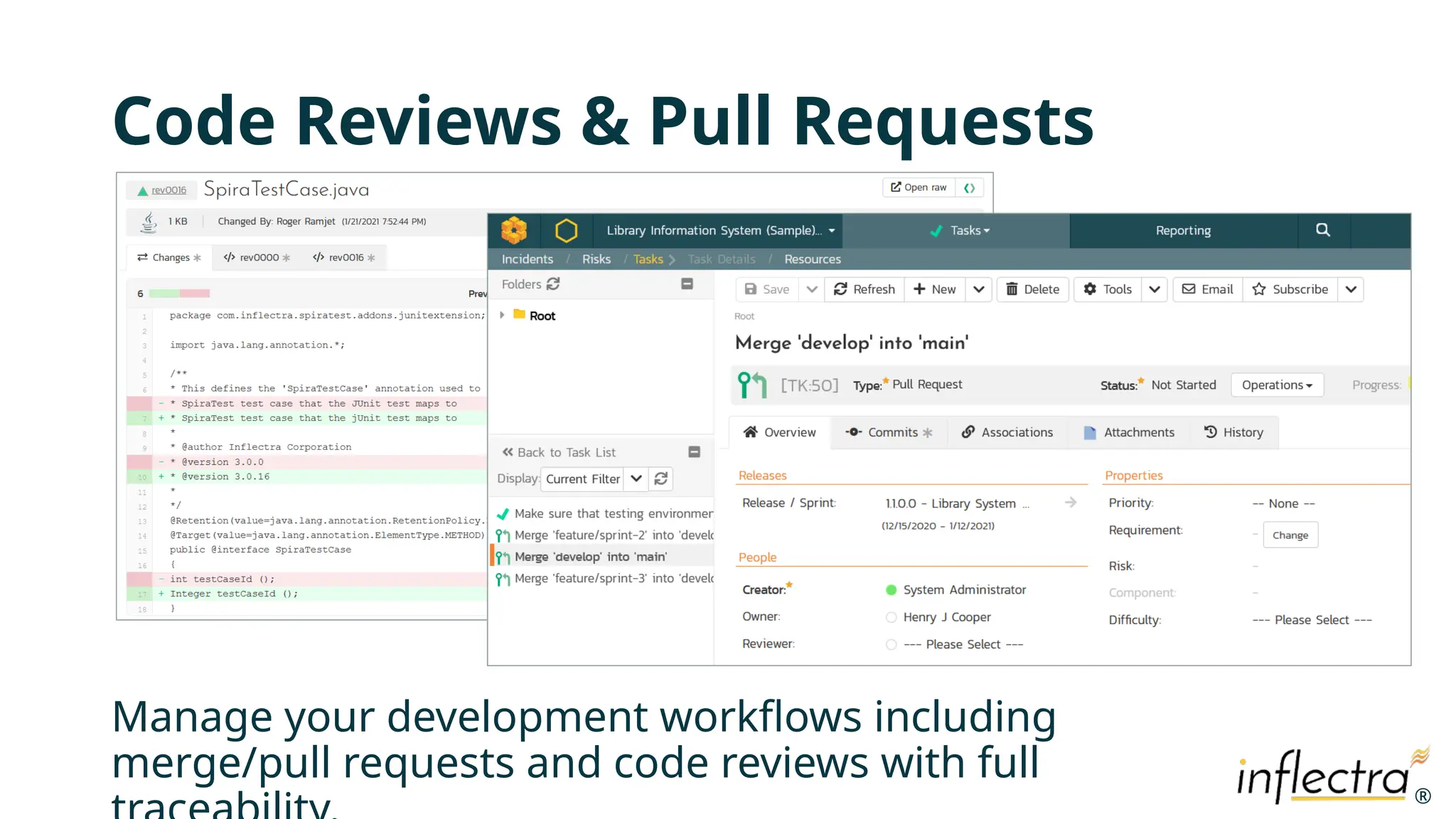 ®
®
Code Reviews & Pull Requests
Manage your development workflows including
merge/pull requests and code reviews with full
 