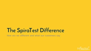 ®
The SpiraTest Difference
How are we different and what our customers say
 