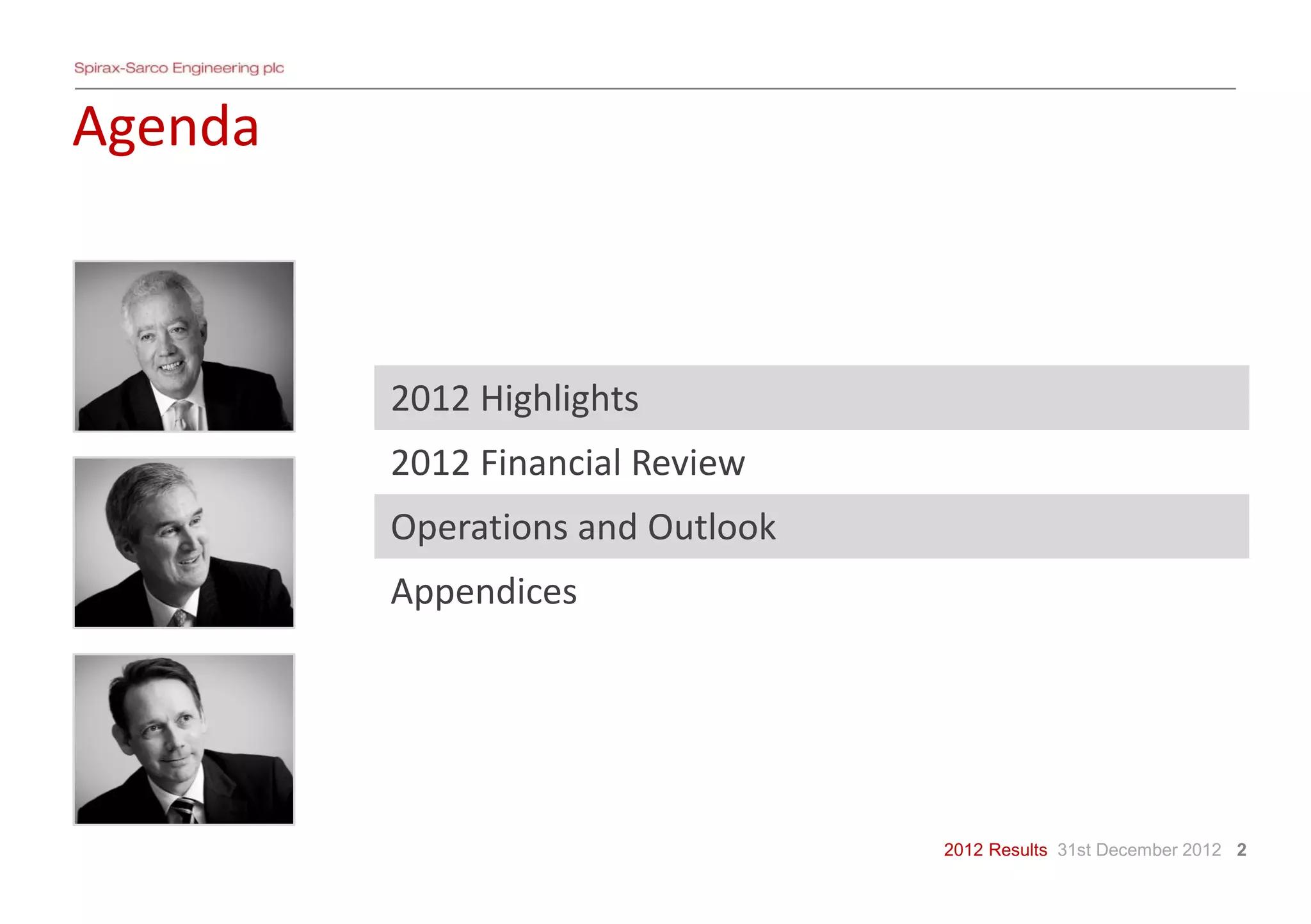 Spirax Sarco Engineering 2012 Annual Report Results | PDF
