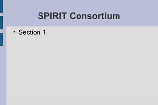 SPIRIT Consortium

    Section 1
 