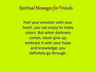 Spiritual Text Messages | Sample Spiritual Messages for friends | PPT