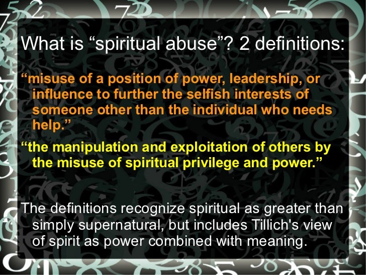 Spiritual Abuse I