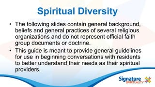Spiritual Diversity Practices