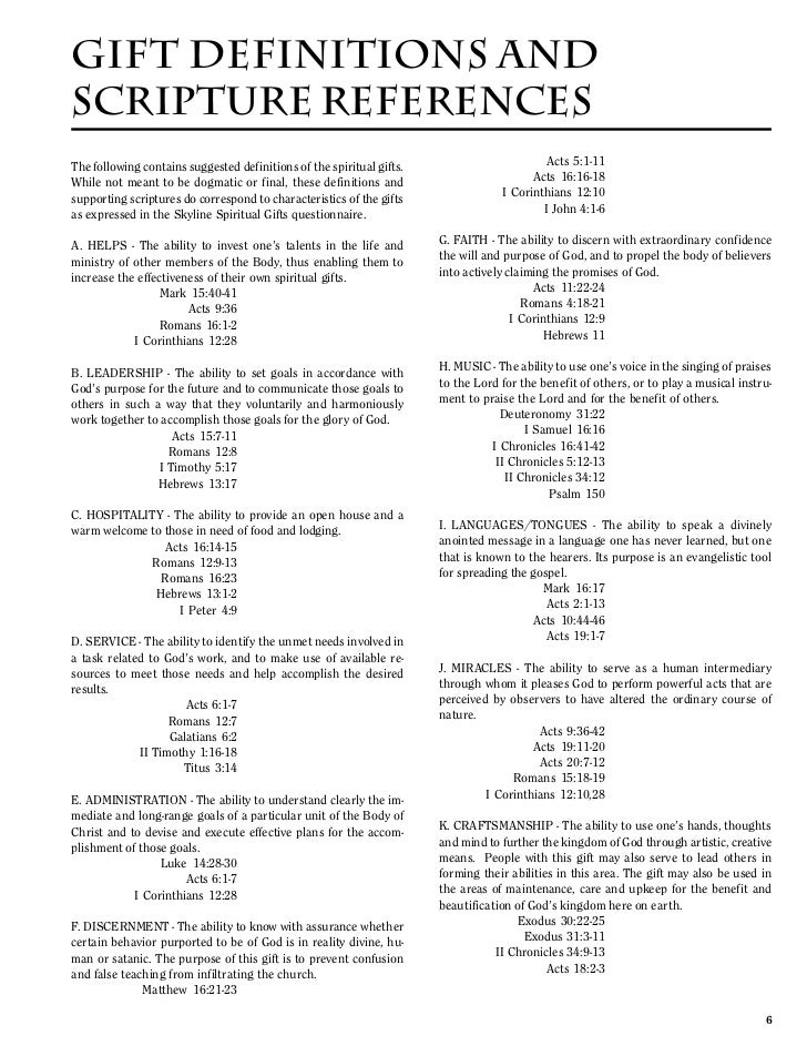 Best spiritual gifts test printable Derrick Website