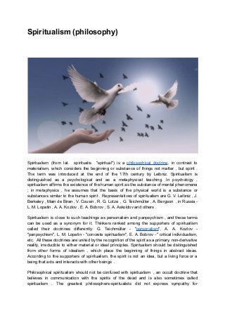 Spiritists Spiritualism (philosophy).pdf