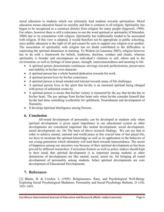 Spirituality a dimension of all round development o | PDF