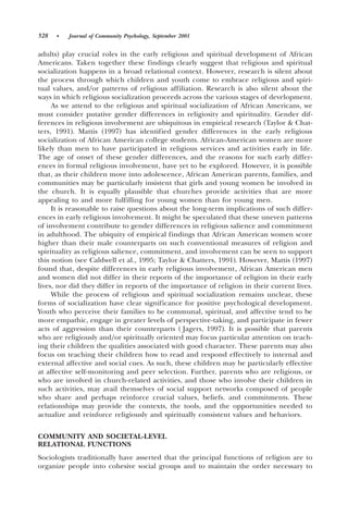 Spirituality in the lives of African Americans | PDF