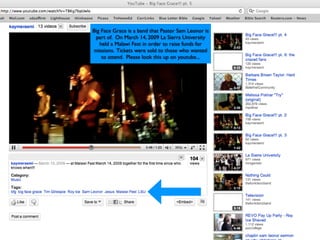 Big Face Grace is a band that Pastor Sam Leonor is
 part of. On March 14, 2009 La Sierra University
   held a Malawi Fest in order to raise funds for
missions. Tickets were sold to those who wanted
    to attend. Please look this up on youtube...
 