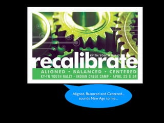 Aligned, Balanced and Centered...
    sounds New Age to me...
 