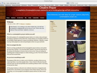 Non-Adventist site with ideas for prayer stations, labyrinths,
                contemplative prayer, etc.
 