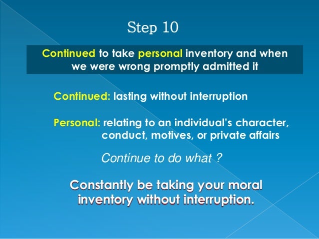 take personal inventory take personal inventory