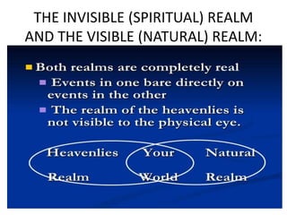 THE INVISIBLE (SPIRITUAL) REALM
AND THE VISIBLE (NATURAL) REALM:
 