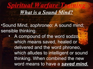 Spiritual warfare training: Battlefield of the Mind Part 3 (Pastor