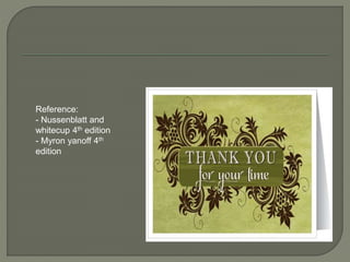 Reference:
- Nussenblatt and
whitecup 4th edition
- Myron yanoff 4th
edition
 