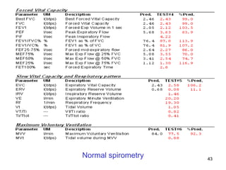 Normal spirometry 