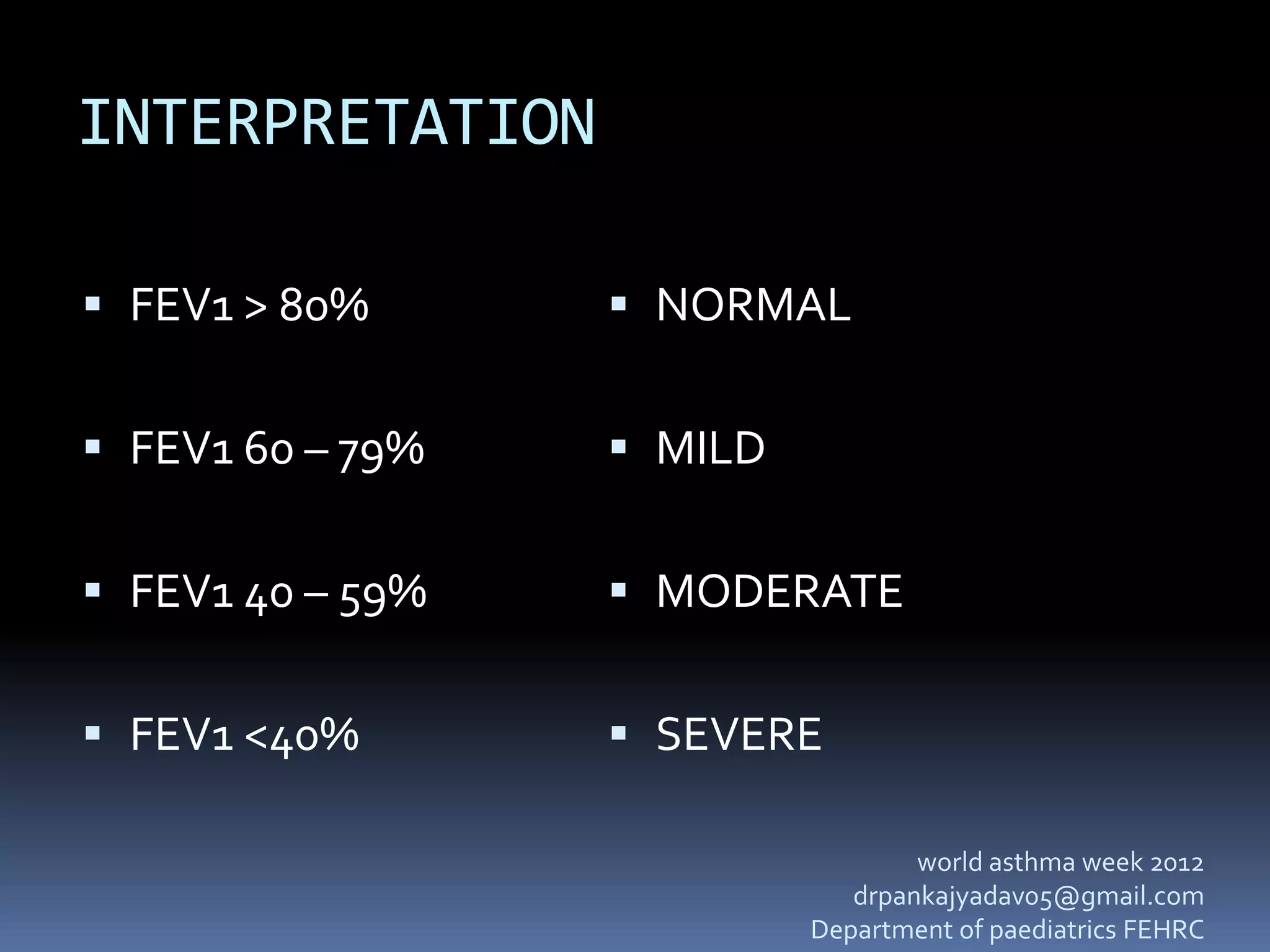 Spirometry and peak flow metry in bronchial asthma | PPTX