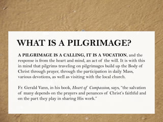 Intro, Spiritual Pilgrimage to Holy Land & Rome - PPT | PDF