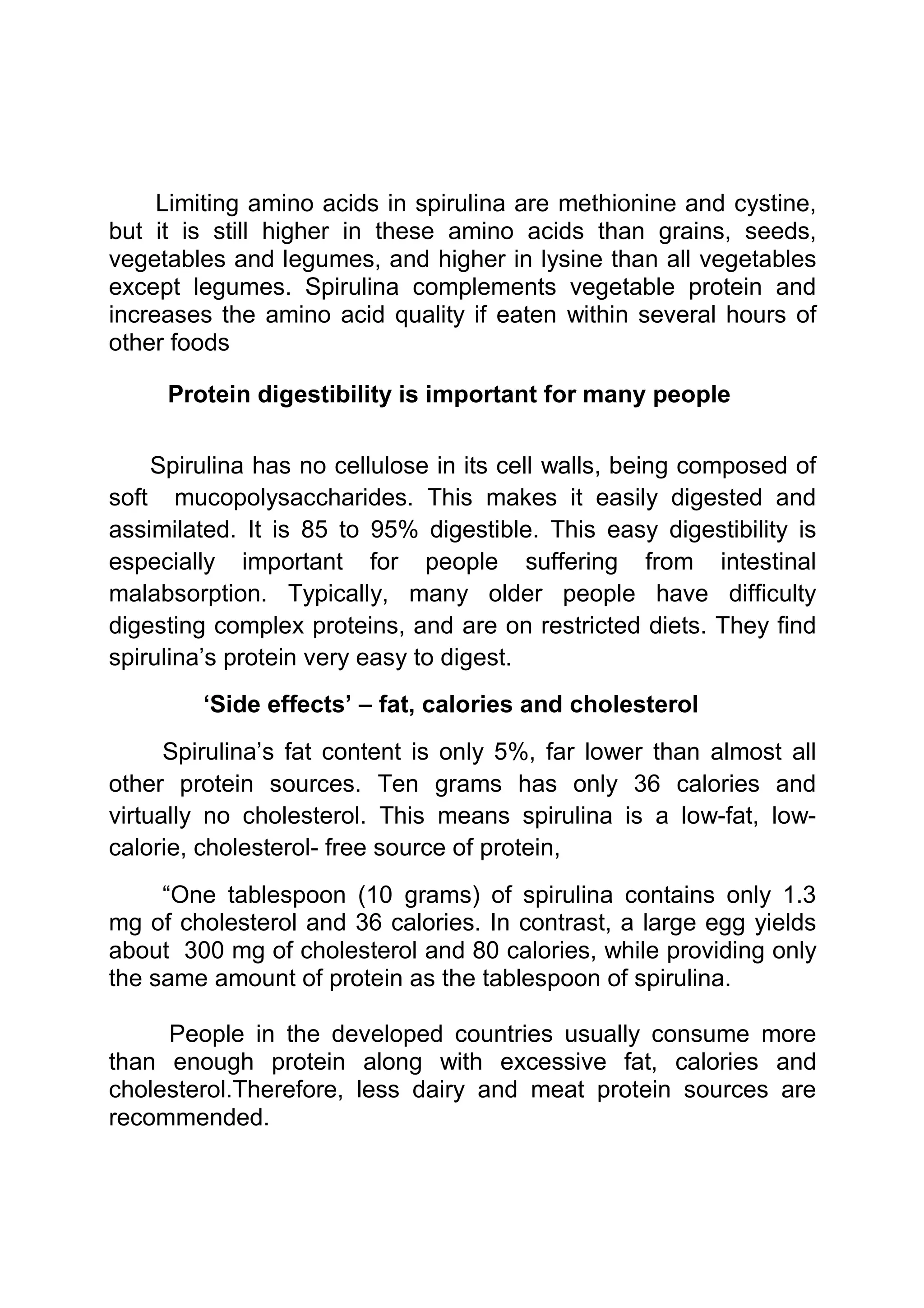 Spirulina ( food for human health) | PDF | Chemistry | Science