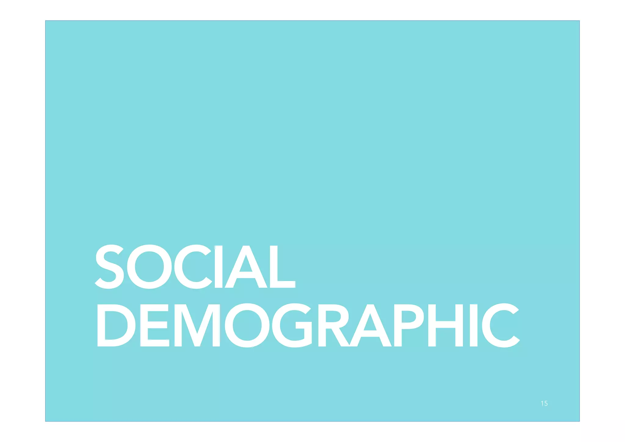 SOCIAL
DEMOGRAPHIC
15
 