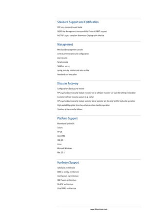Bloombase Spitfire StoreSafe Security Server Specifications | PDF