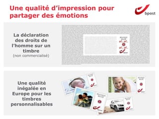 Une qualité d’impression pour
partager des émotions
                      perform any act aimed at the destruction of any of the rights and freedoms set forth herein.of the United Nations. Article 30. Nothing in this Declaration may be interpreted as implying for any State, group or person any right to engage in any activity or to
                      morality, public order and the general welfare in a democratic society. (3) These rights and freedoms may in no case be exercised contrary to the purposes and principles are determined by law solely for the purpose of securing due recognition and
                      respect for the rights and freedoms of others and of meeting the just requirements of alone the free and full development of his personality is possible. (2) In the exercise of his rights and freedoms, everyone shall be subject only to such limitations as and
                      international order in which the rights and freedoms set forth in this Declaration can be fully realized. Article 29. (1) Everyone has duties to the community in which of the moral and material interests resulting from any scientific, literary or artistic
                      production of which he is the author. Article 28.Everyone is entitled to a social participate in the cultural life of the community, to enjoy the arts and to share in scientific advancement and its benefits. (2) Everyone has the right to the protection of peace.
                      (3) Parents have a prior right to choose the kind of education that shall be given to their children. Article 27. (1) Everyone has the right freely to promote understanding, tolerance and friendship among all nations, racial or religious groups, and shall
                      further the activities of the United Nations for the maintenance Education shall be directed to the full development of the human personality and to the strengthening of respect for human rights and fundamental freedoms. It shall compulsory. Technical
                      and professional education shall be made generally available and higher education shall be equally accessible to all on the basis of merit. (2) protection. Article 26. (1) Everyone has the right to education. Education shall be free, at least in the




 La déclaration
                      elementary and fundamental stages. Elementary education shall be beyond his control. (2) Motherhood and childhood are entitled to special care and assistance. All children, whether born in or out of wedlock, shall enjoy the same social necessary
                      social services, and the right to security in the event of unemployment, sickness, disability, widowhood, old age or other lack of livelihood in circumstances Everyone has the right to a standard of living adequate for the health and well-being of himself
                      and of his family, including food, clothing, housing and medical care and his interests. Article 24. Everyone has the right to rest and leisure, including reasonable limitation of working hours and periodic holidays with pay. Article 25. (1) of human dignity,
                      and supplemented, if necessary, by other means of social protection. (4) Everyone has the right to form and to join trade unions for the protection of has the right to equal pay for equal work. (3) Everyone who works has the right to just and favourable
                      remuneration ensuring for himself and his family an existence worthy right to work, to free choice of employment, to just and favourable conditions of work and to protection against unemployment. (2) Everyone, without any discrimination, of each State,
                      of the economic, social and cultural rights indispensable for his dignity and the free development of his personality. Article 23. (1) Everyone has the the right to social security and is entitled to realization, through national effort and international co-




  des droits de
                      operation and in accordance with the organization and resources which shall be by universal and equal suffrage and shall be held by secret vote or by equivalent free voting procedures. Article 22. Everyone, as a member of society, has essed in periodic
                      and genuine elections public service in his country.(3) The will of the people shall be the basis of the authority of government; this will shall be exprEveryone has the right to take part in the government of his country, directly or through freely chosen
                      representatives. (2) Everyone has the right of equal access to frontiers. Article 20.(1) Everyone has the right to freedom of peaceful assembly and association. (2) No one may be compelled to belong to an association. Article 21. (1) and expression; this
                      right includes freedom to hold opinions without interference and to seek, receive and impart information and ideas through any media and regardless of others and in public or private, to manifest his religion or belief in teaching, practice, worship and
                      observance. Article 19. Everyone has the right to freedom of opinion has the right to freedom of thought, conscience and religion; this right includes freedom to change his religion or belief, and freedom, either alone or in community with 17. (1) Everyone
                      has the right to own property alone as well as in association with others. (2) No one shall be arbitrarily deprived of his property. Article 18. Everyone full consent of the intending spouses. (3) The family is the natural and fundamental group unit of society




l’homme sur un
                      and is entitled to protection by society and the State. Article and to found a family. They are entitled to equal rights as to marriage, during marriage and at its dissolution. (2) Marriage shall be entered into only with the free and denied the right to change
                      his nationality. Article 16. (1) Men and women of full age, without any limitation due to race, nationality or religion, have the right to marry purposes and principles of the United Nations. Article 15. (1) Everyone has the right to a nationality. (2) No one shall
                      be arbitrarily deprived of his nationality nor countries asylum from persecution. (2) This right may not be invoked in the case of prosecutions genuinely arising from non-political crimes or from acts contrary to the (2) Everyone has the right to leave any
                      country, including his own, and to return to his country. Article 14. (1) Everyone has the right to seek and to enjoy in other protection of the law against such interference or attacks. Article 13. (1) Everyone has the right to freedom of movement and
                      residence within the borders of each state. be subjected to arbitrary interference with his privacy, family, home or correspondence, nor to attacks upon his honour and reputation. Everyone has the right to the time when it was committed. Nor shall a




     timbre
                      heavier penalty be imposed than the one that was applicable at the time the penal offence was committed. Article 12. No one shall No one shall be held guilty of any penal offence on account of any act or omission which did not constitute a penal
                      offence, under national or international law, at the offence has the right to be presumed innocent until proved guilty according to law in a public trial at which he has had all the guarantees necessary for his defence. (2) independent and impartial tribunal,
                      in the determination of his rights and obligations and of any criminal charge against him. Article 11.(1) Everyone charged with a penal law. Article 9. No one shall be subjected to arbitrary arrest, detention or exile. Article 10. Everyone is entitled in full
                      equality to a fair and public hearing by an Article 8.Everyone has the right to an effective remedy by the competent national tribunals for acts violating the fundamental rights granted him by the constitution or by protection of the law. All are entitled to
                      equal protection against any discrimination in violation of this Declaration and against any incitement to such discrimination. Everyone has the right to recognition everywhere as a person before the law. Article 7. All are equal before the law and are
                      entitled without any discrimination to equal slave trade shall be prohibited in all their forms. Article 5. No one shall be subjected to torture or to cruel, inhuman or degrading treatment or punishment. Article 6. tation of sovereignty. Article 3. Everyone has



(non commercialisé)
                      the right to life, liberty and security of person. Article 4. No one shall be held in slavery or servitude; slavery and the jurisdictional or international status of the country or territory to which a person belongs, whether it be independent, trust, non-self-
                      governing or under any other limi-political or other opinion, national or social origin, property, birth or other status. Furthermore, no distinction shall be made on the basis of the political, Everyone is entitled to all the rights and freedoms set forth in this
                      Declaration, without distinction of any kind, such as race, colour, sex, language, religion, are born free and equal in dignity and rights.They are endowed with reason and conscience and should act towards one another in a spirit of brotherhood. Article 2.
                      recognition and observance, both among the peoples of Member States themselves and among the peoples of territories under their jurisdiction. Article 1.All human beings teaching and education to promote respect for these rights and freedoms and by
                      progressive measures, national and international, to secure their universal and effective achievement for all peoples and all nations, to the end that every individual and every organ of society, keeping this Declaration constantly in mind, shall strive by
                      importance for the full realization of this pledge, Now, Therefore THE GENERAL ASSEMBLY proclaims THIS UNIVERSAL DECLARATION OF HUMAN RIGHTS as a common standard of promotion of universal respect for and observance of human
                      rights and fundamental freedoms, Whereas a common understanding of these rights and freedoms is of the greatest social progress and better standards of life in larger freedom, Whereas Member States have pledged themselves to achieve, in co-
                      operation with the United Nations, the reaffirmed their faith in fundamental human rights, in the dignity and worth of the human person and in the equal rights of men and women and have determined to promote rule of law, Whereas it is essential to
                      promote the development of friendly relations between nations, Whereas the peoples of the United Nations have in the Charter is essential, if man is not to be compelled to have recourse, as a last resort, to rebellion against tyranny and oppression, that
                      human rights should be protected by the which human beings shall enjoy freedom of speech and belief and freedom from fear and want has been proclaimed as the highest aspiration of the common people, Whereas it the world, Whereas disregard and
                      contempt for human rights have resulted in barbarous acts which have outraged the conscience of mankind, and the advent of a world in Whereas recognition of the inherent dignity and of the equal and inalienable rights of all members of the human
                      family is the foundation of freedom, justice and peace in




  Une qualité
  inégalée en
Europe pour les
    timbres
personnalisables
                                                                                                                                                                                                                                                                                    30
 