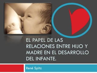 René Spitz EL PAPEL DE LAS RELACIONES ENTRE HIJO Y MADRE EN EL DESARROLLO DEL INFANTE. 