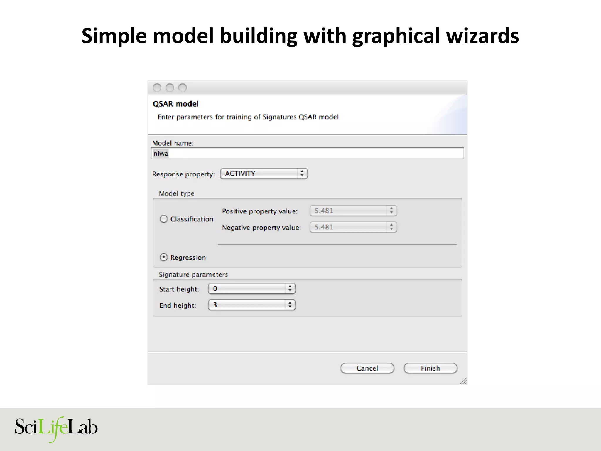 Simple model building with graphical wizards
 