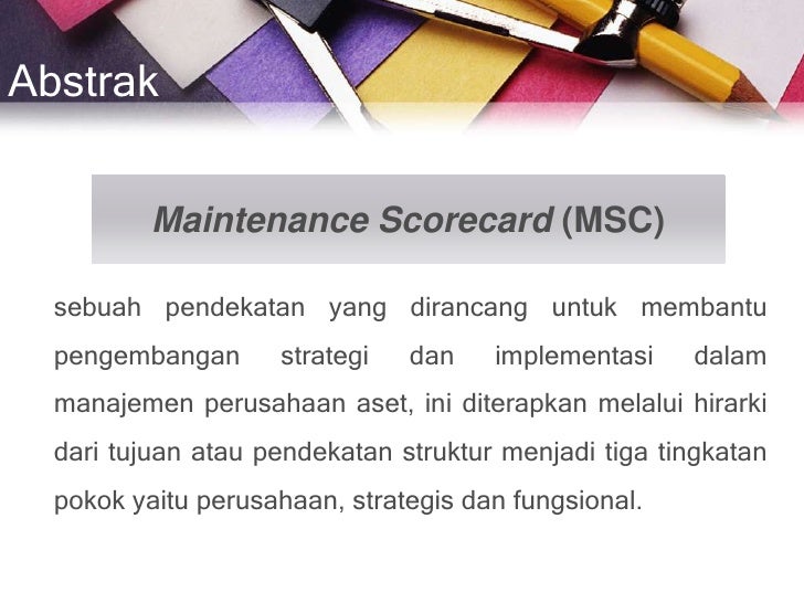 Maintenance Scorecard