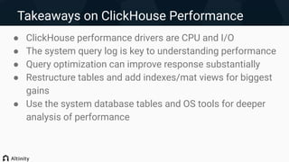 ClickHouse Query Performance Tips and Tricks, by Robert Hodges, Altinity CEO