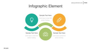 SPLASH
PAGE
www.yourdomain.com
Infographic Element
Sample Text Here
Lorem Ipsum comes from
section Contrary.
Sample Text Here
Sample Text Here
Lorem Ipsum comes from
section Contrary.
Lorem Ipsum comes from
section Contrary.
 