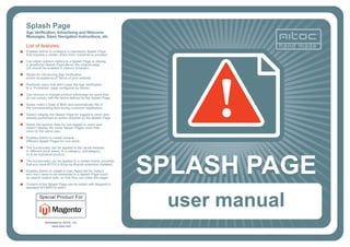 Splash Page
User Manual for Magento
Aitoc
 