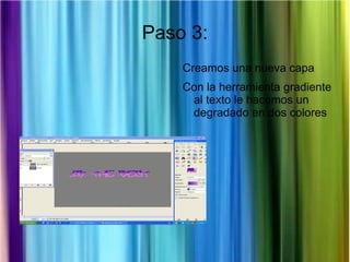 Introducir el texto con la herramienta correspondiente 