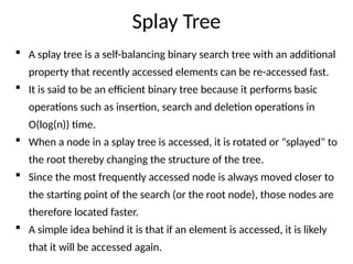 splay trees, introduction to play trees in data structures | PPTX