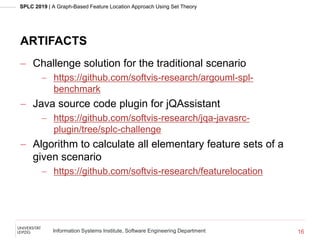 SPLC 2019 | A Graph-Based Feature Location Approach Using Set Theory
Information Systems Institute, Software Engineering D...