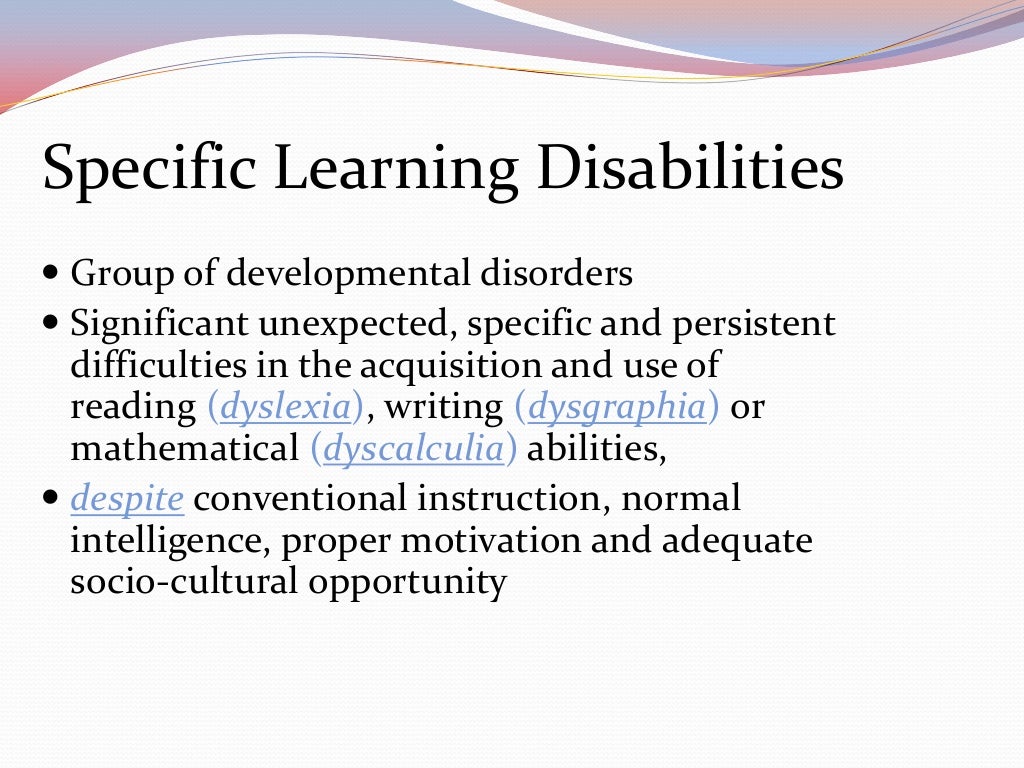 Specific Learning Disability