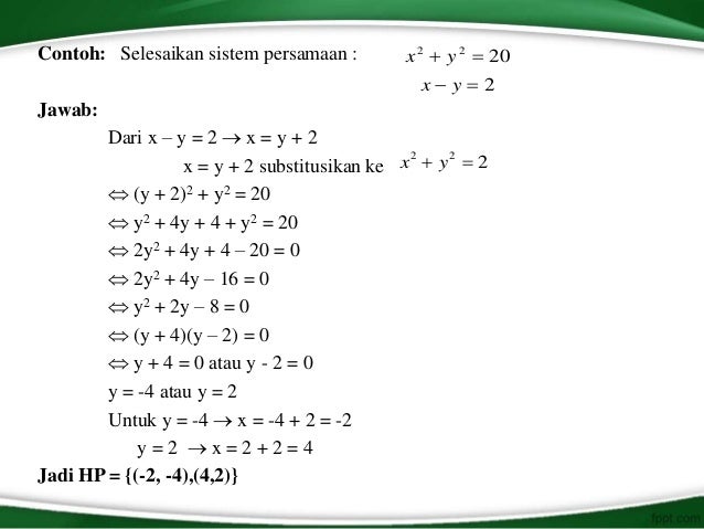 Sistem Persamaan Linear dua variable