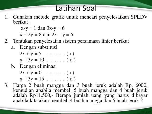 Contoh Grafik Persamaan Linier 2 Variabel - LKIT 2017