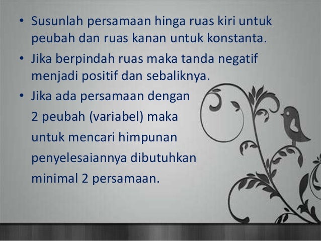 Sistem persamaan linear dua variabel