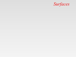 Surfaces
 