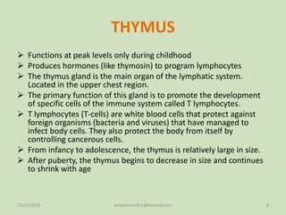 Spleen, thymus Organs of the Lymphatic System | PPTX