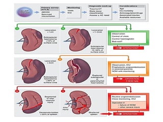 Splenic Injury Management Algorithm SPLENIC INJURY: A BRIEF SURGICAL MANAGEMENT | PPTX