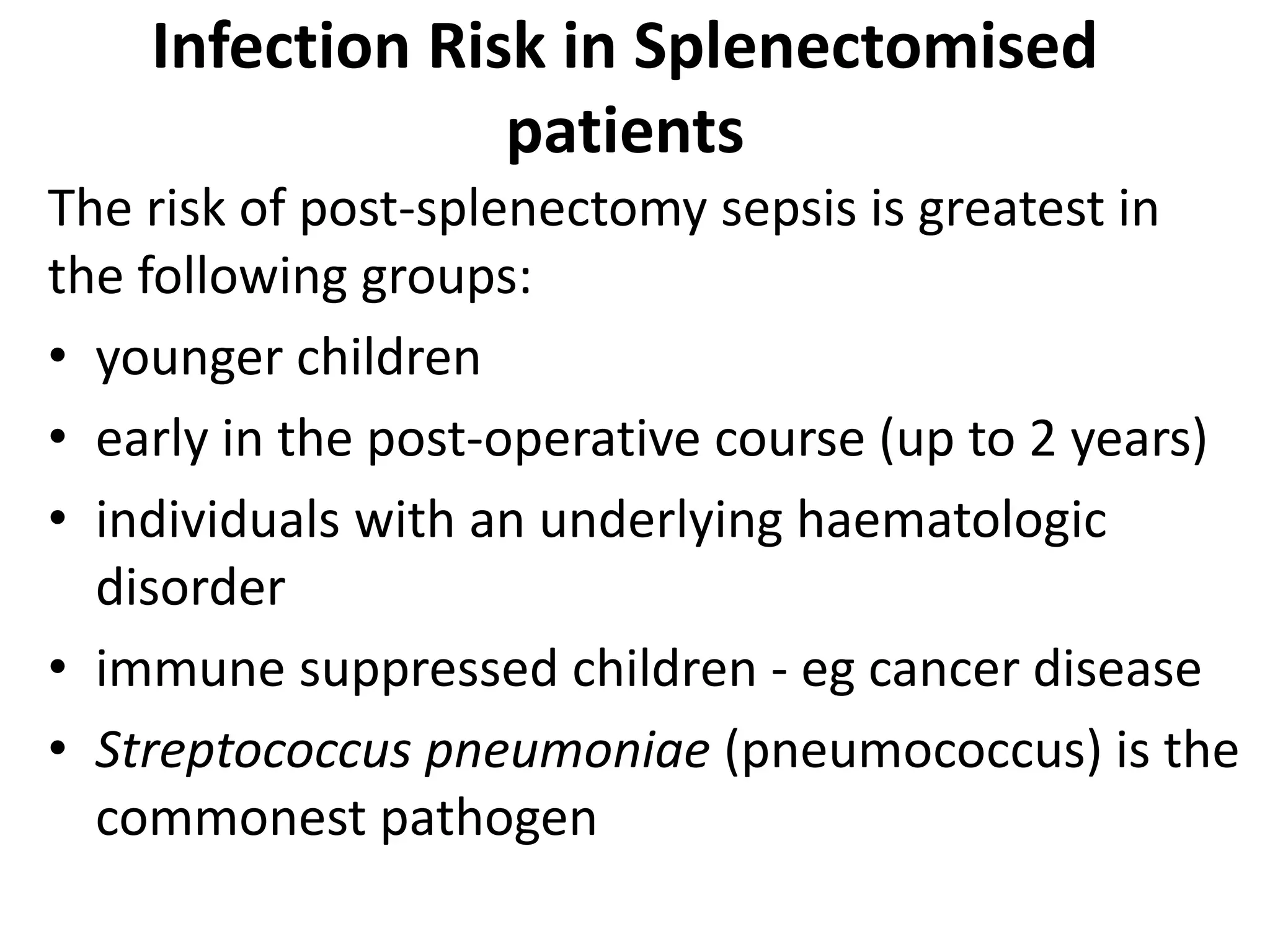 pre and post operative management of paediatric Splenectomy patients | PPTX