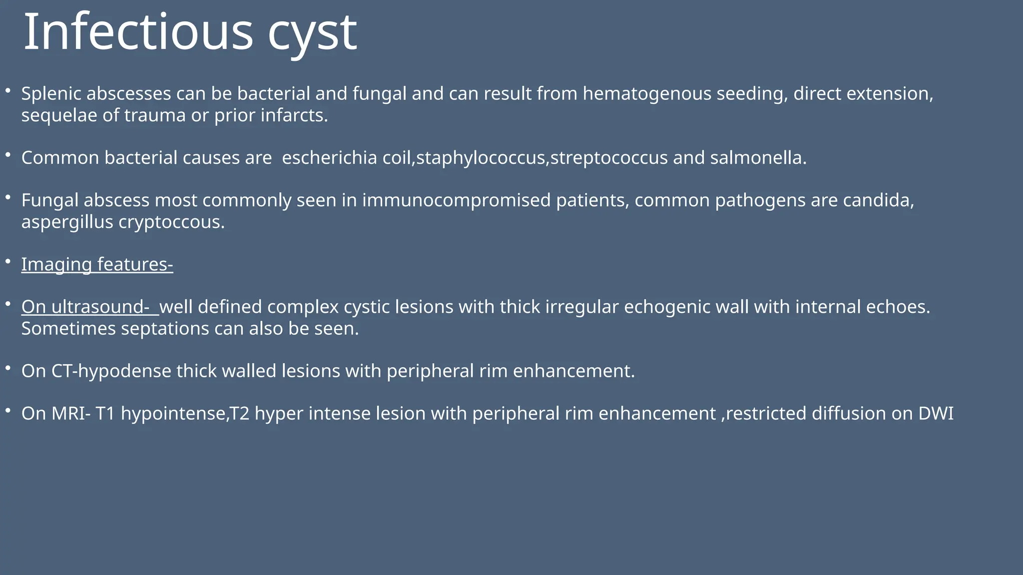 splenic lesions and findings of ct and usg | PPTX