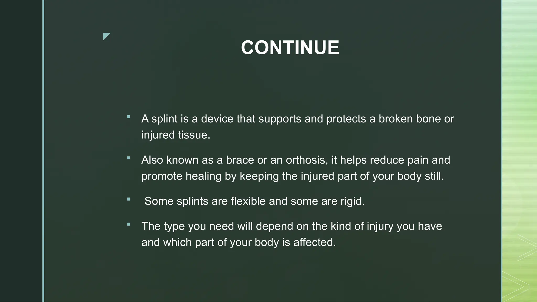 Various types of splints and basic PPT.. | PPTX