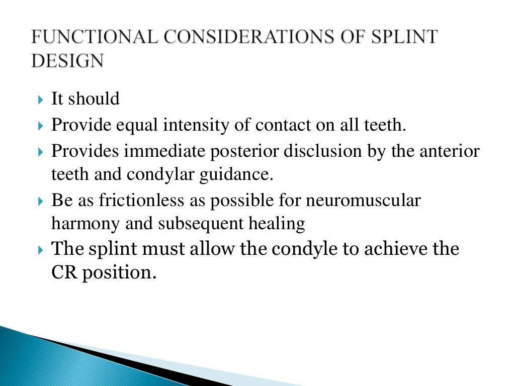 Splint therapy for tmj disc displacement