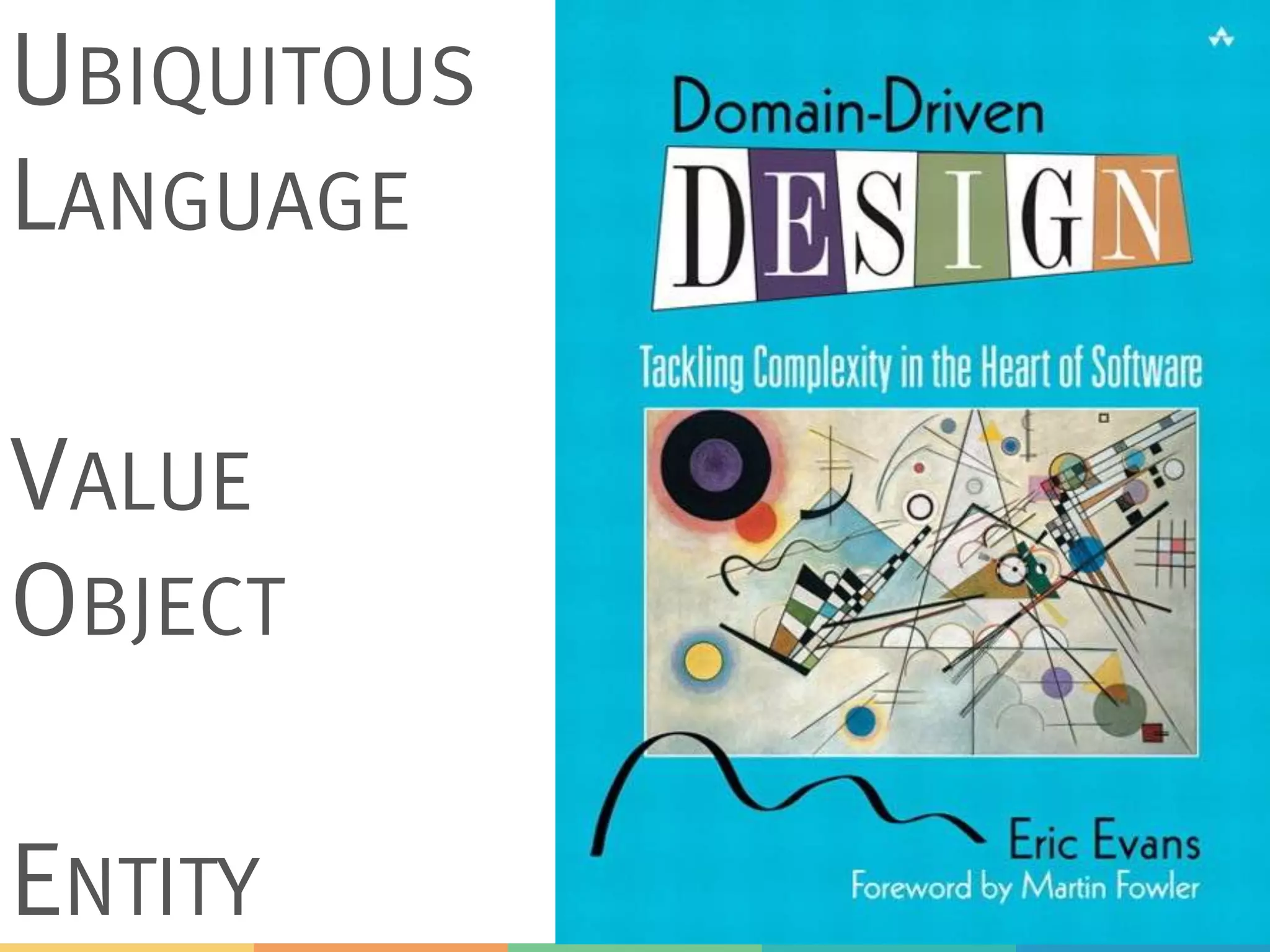 UBIQUITOUS
LANGUAGE
VALUE
OBJECT
ENTITY
 